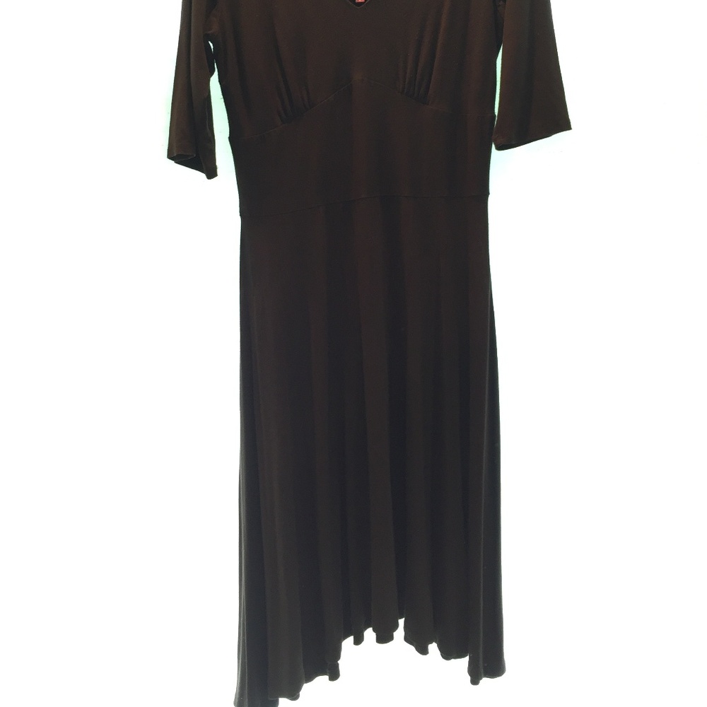 Salaam Brown empire waist cotton dress